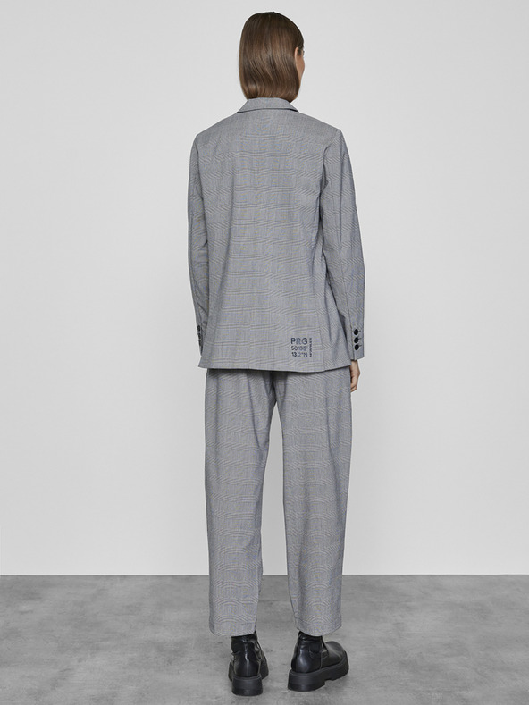 ZOOT.lab Svetlošedá dámska kockovaná bunda METROOPOLIS by ZOOT.lab Sonia