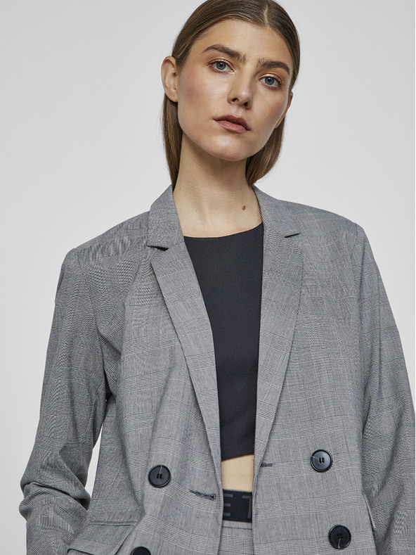 ZOOT.lab Svetlošedá dámska kockovaná bunda METROOPOLIS by ZOOT.lab Sonia