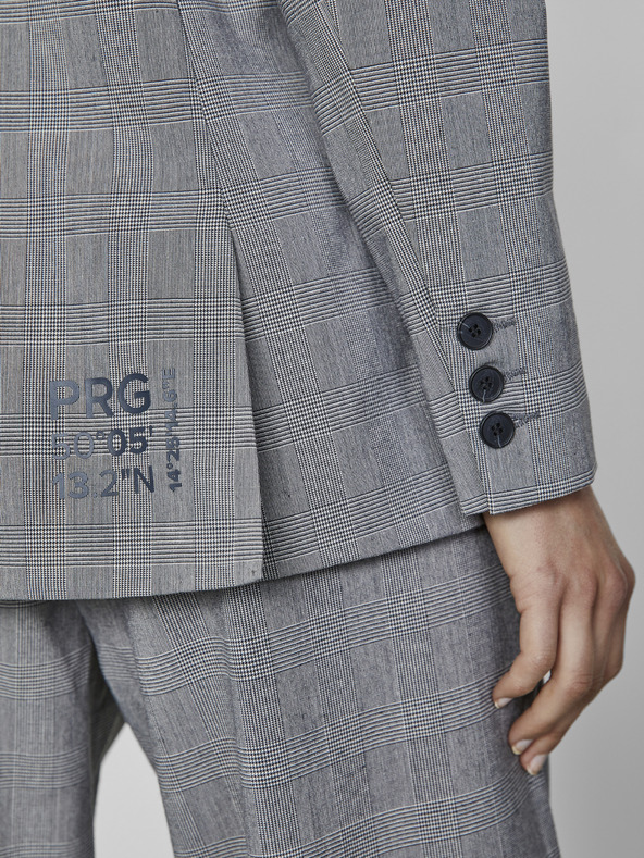 ZOOT.lab Svetlošedá dámska kockovaná bunda METROOPOLIS by ZOOT.lab Sonia