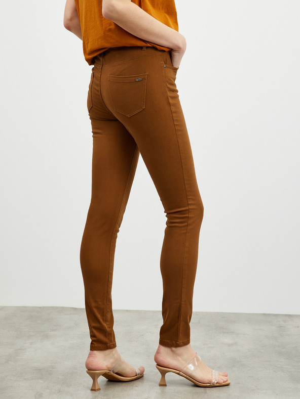 ZOOT.lab Hnedé dámske nohavice slim fit strihu ZOOT.lab Anna 2