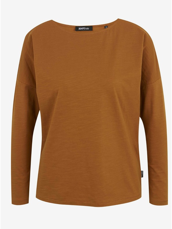 ZOOT.lab Hnedé dámske základné tričko s dlhým rukávom ZOOT.lab Evana