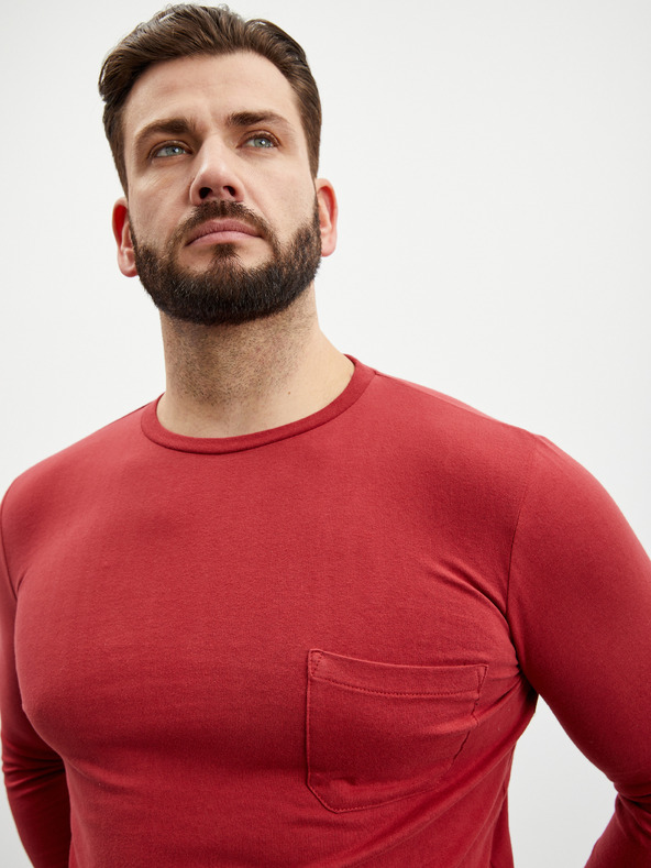 ZOOT.lab Červené pánske tričko s dlhým rukávom ZOOT.lab