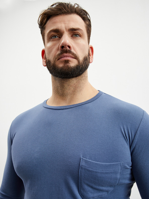 ZOOT.lab Modré pánske tričko s dlhým rukávom ZOOT.lab