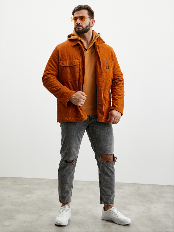 ZOOT.lab Hnedá pánska základná mikina s kapucňou ZOOT.lab Leoš