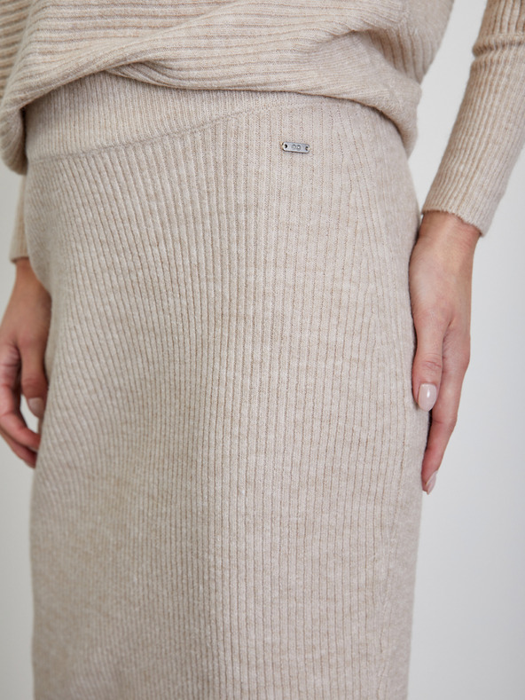 ZOOT.lab Béžová pletená midi sukňa bez rukávov ZOOT.lab