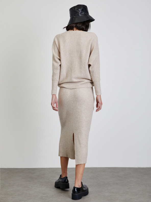 ZOOT.lab Béžová pletená midi sukňa bez rukávov ZOOT.lab