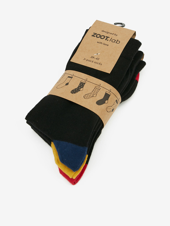 ZOOT.lab Sada troch párov pánskych ponožiek v čiernej farbe ZOOT.lab