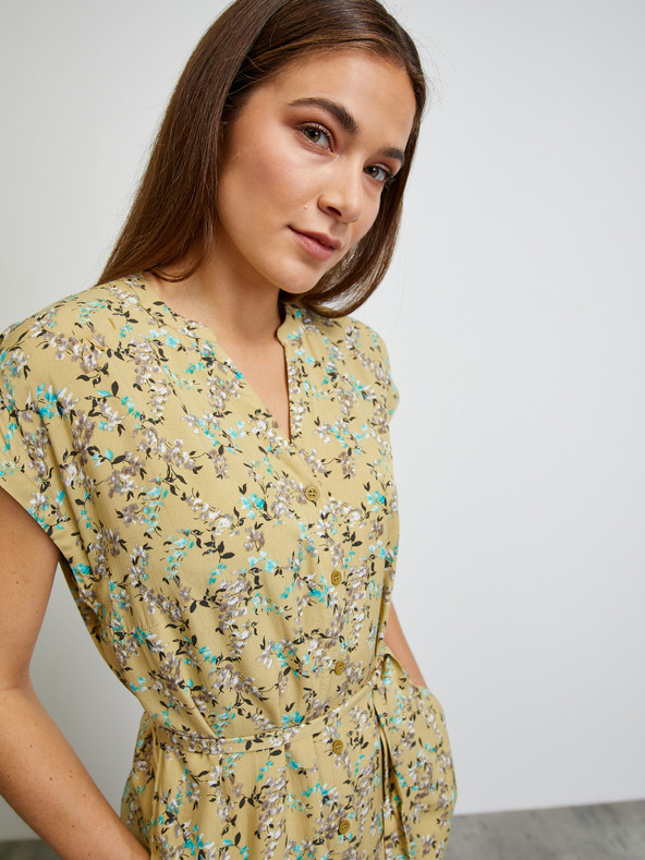ZOOT.lab Žlté košeľové šaty s kvetmi od ZOOT.lab Lake
