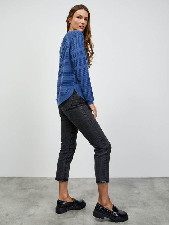 ZOOT.lab Modrý dámsky rebrovaný sveter ZOOT.lab Heddie