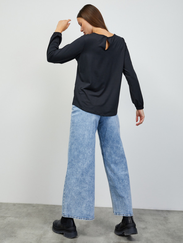 ZOOT.lab Čierne dámske základné tričko s dlhým rukávom ZOOT.lab Luna