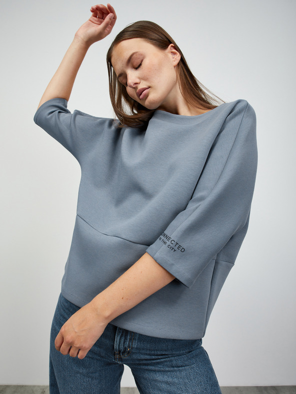 ZOOT.lab Modrá dámska mikina so zipsom na chrbte ZOOT.lab Salwa