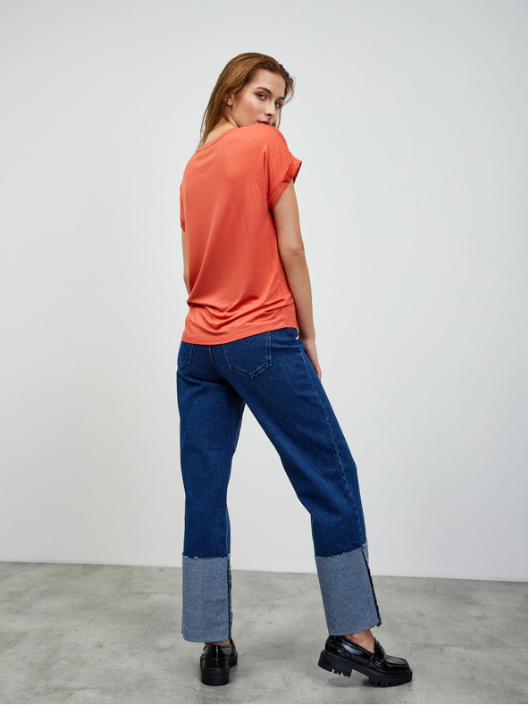 ZOOT.lab Koralové dámske pruhované základné tričko ZOOT.lab Adriana 2