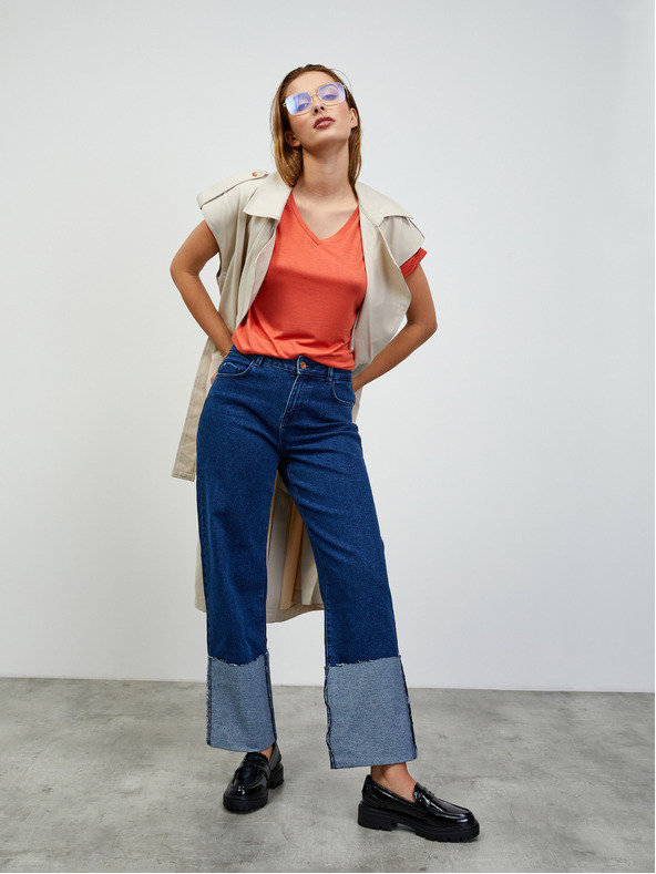 ZOOT.lab Koralové dámske pruhované základné tričko ZOOT.lab Adriana 2