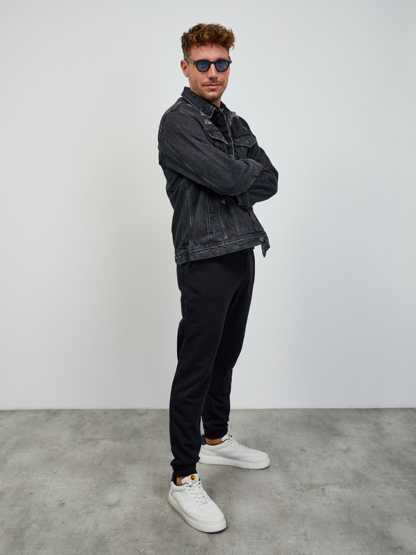 ZOOT.lab Čierna pánska základná mikina na zips s kapucňou ZOOT.lab Keanu