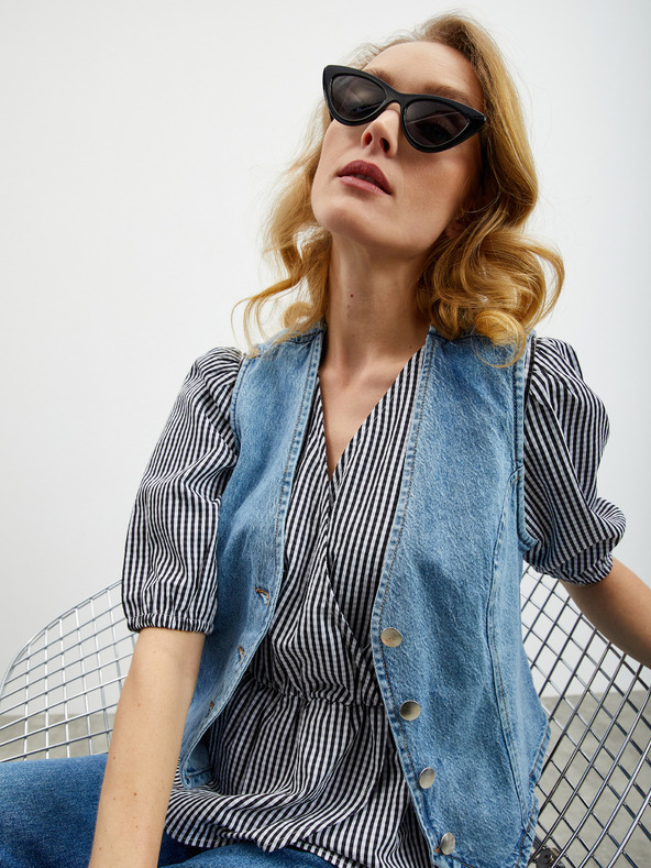 ZOOT.lab Čierna dámska pruhovaná blúzka ZOOT.lab Oline