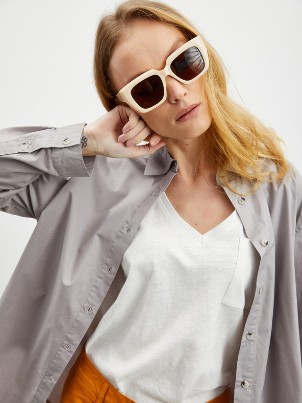 ZOOT.lab Svetlošedá dámska nadrozmerná košeľa ZOOT.lab Rosalinde