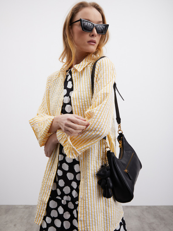 ZOOT.lab Bielo-čierne dámske bodkované šaty s volánom ZOOT.lab Petronella