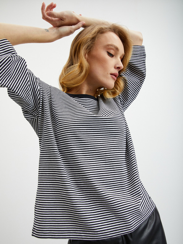 ZOOT.lab Čierne dámske pruhované tričko ZOOT.lab Dolly
