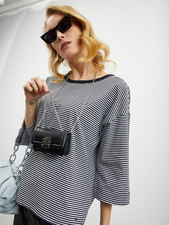 ZOOT.lab Čierne dámske pruhované tričko ZOOT.lab Dolly