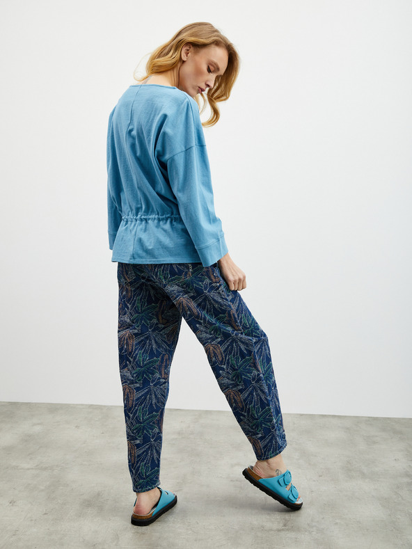 ZOOT.lab Svetlomodrá dámska nadrozmerná mikina so sťahovaním v páse ZOOT.lab Sash