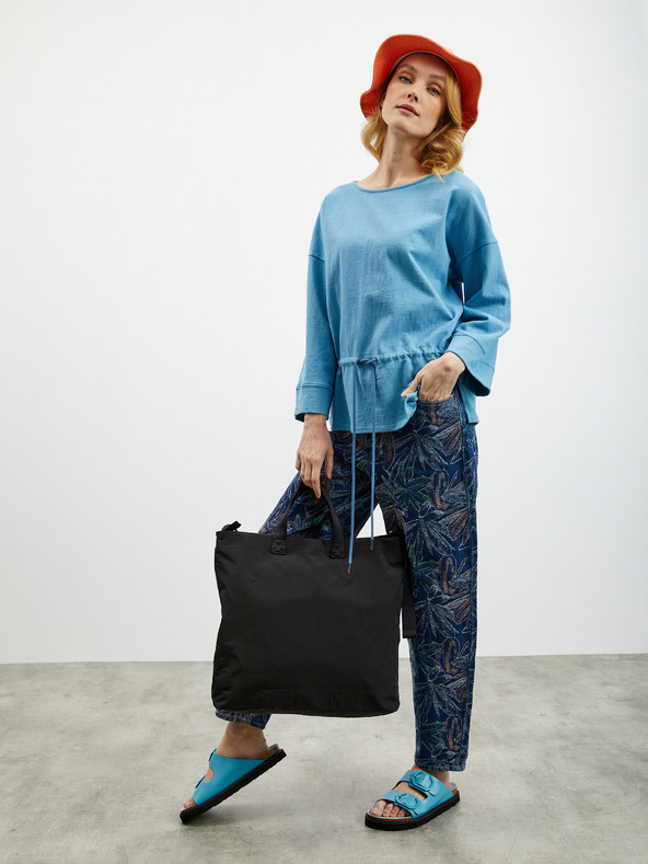 ZOOT.lab Svetlomodrá dámska nadrozmerná mikina so sťahovaním v páse ZOOT.lab Sash