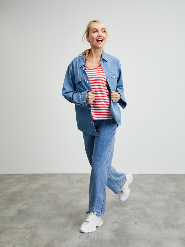 ZOOT.lab Bielo-červené dámske pruhované tielko ZOOT.lab Josefina