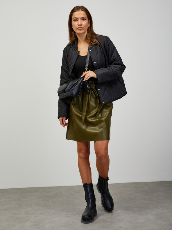 ZOOT.lab Khaki dámska koženková sukňa so zaväzovaním ZOOT.lab Ryoko