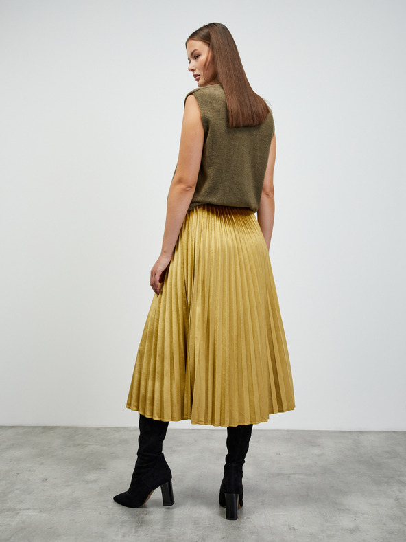 ZOOT.lab Plisovaná midi sukňa v zlatom a zamatovom prevedení ZOOT.lab Nova