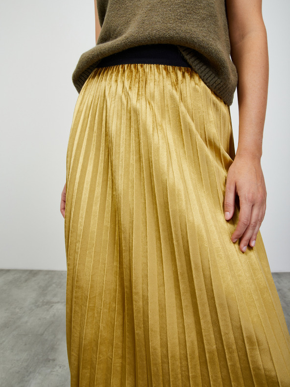ZOOT.lab Plisovaná midi sukňa v zlatom a zamatovom prevedení ZOOT.lab Nova