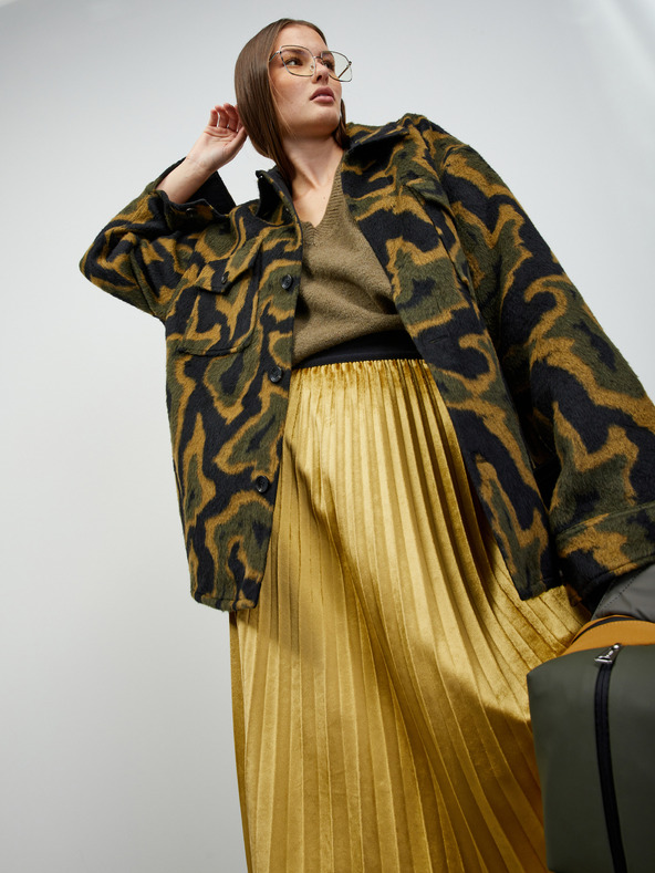 ZOOT.lab Plisovaná midi sukňa v zlatom a zamatovom prevedení ZOOT.lab Nova