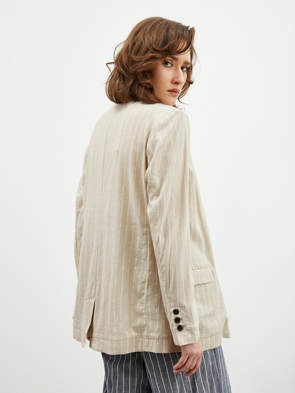 ZOOT.lab Béžové dámske pruhované sako ZOOT.lab Ursala