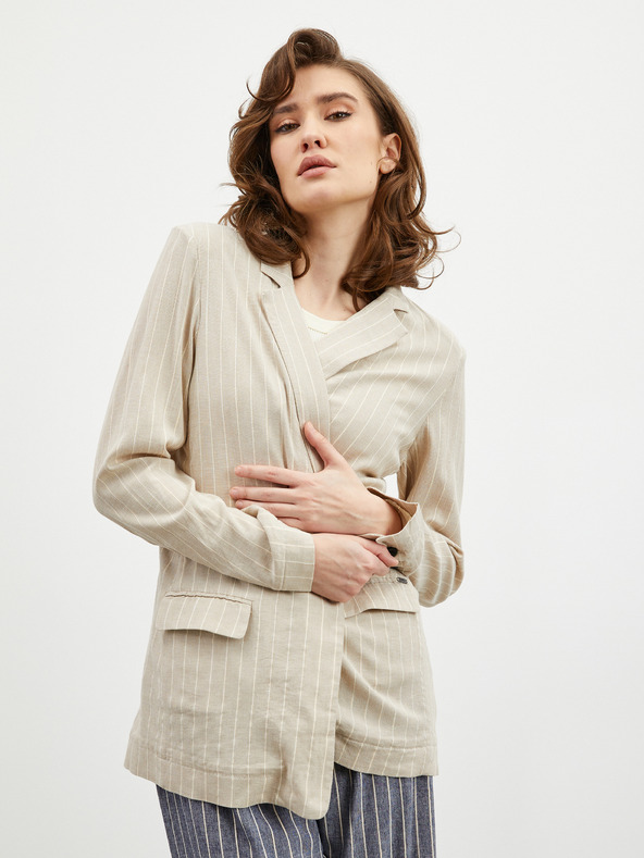 ZOOT.lab Béžové dámske pruhované sako ZOOT.lab Ursala