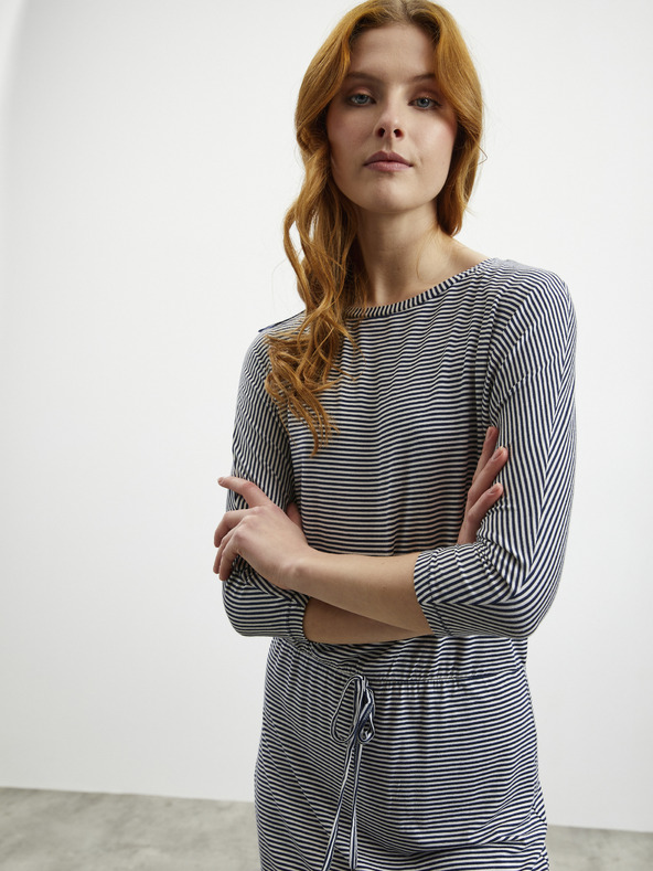 ZOOT.lab Bielo-modré dámske pruhované šaty so zaväzovaním ZOOT.lab Demi