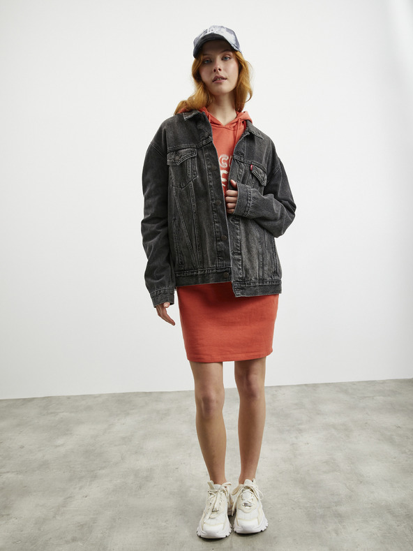 ZOOT.lab Koralové dámske mikinové šaty s kapucňou a potlačou ZOOT.lab Debby