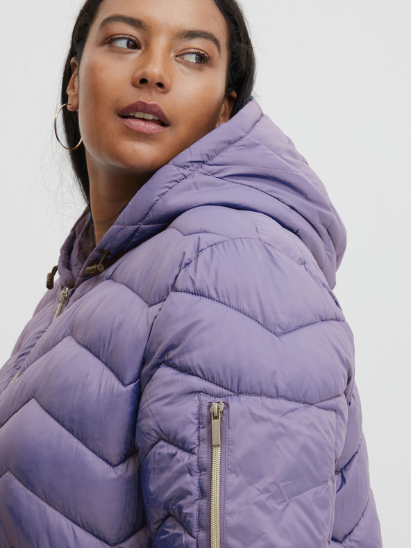 Fransa Purple Women's Quilted Jacket Fransa