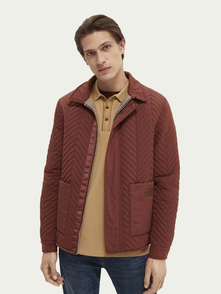 Scotch & Soda Hnedá a béžová pánska obojstranná bunda Scotch & Soda