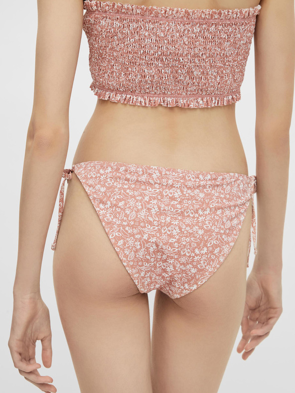 Pieces Ružový kvetinový spodný diel plaviek Pieces Gaya