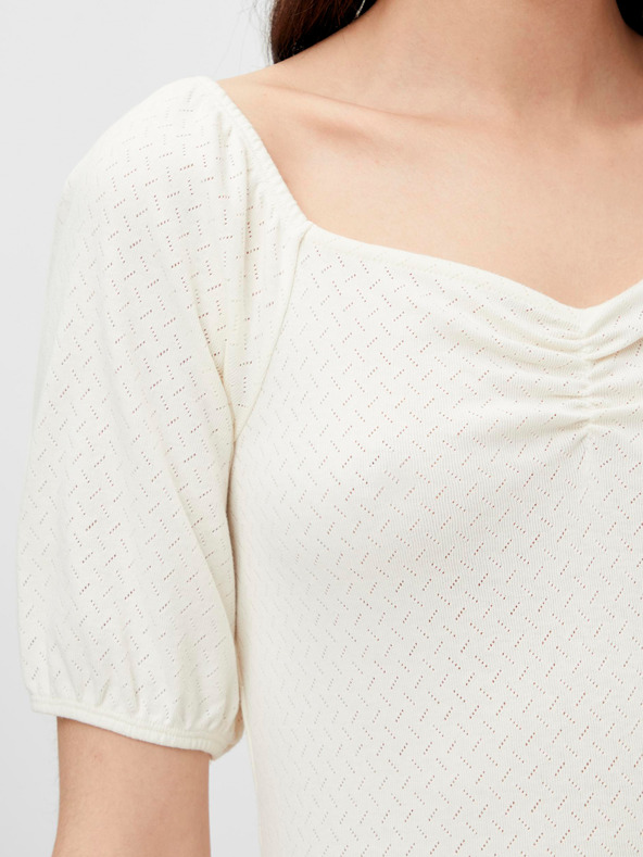 Pieces Krémová vzorovaná blúzka Pieces Lucy