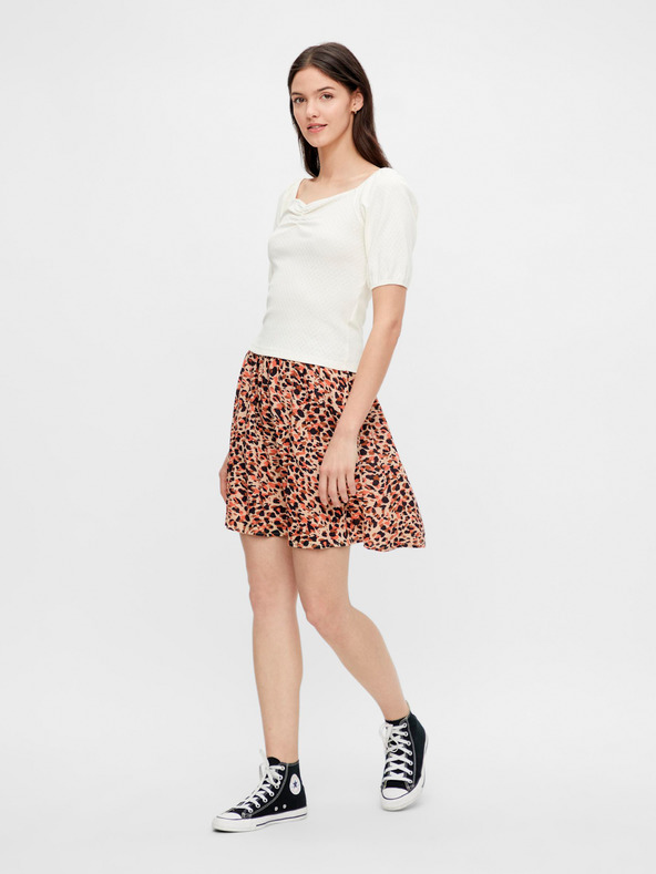 Pieces Krémová vzorovaná blúzka Pieces Lucy