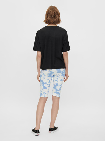 Pieces Modré a biele vzorované krátke legíny Pieces Tabbi Biker shorts