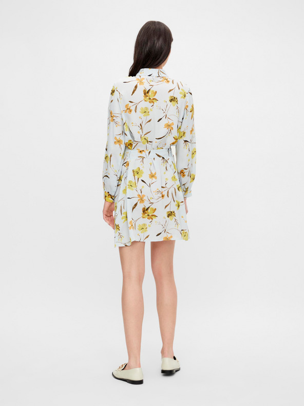 Pieces Svetlomodré košeľové šaty s kvetmi Pieces Lillian