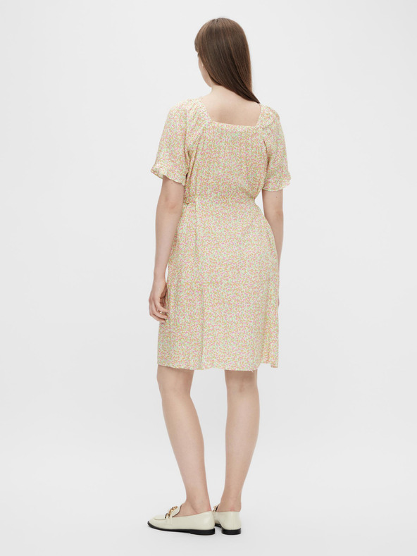 Pieces Krémové kvetinové šaty na zaväzovanie Pieces Timberly