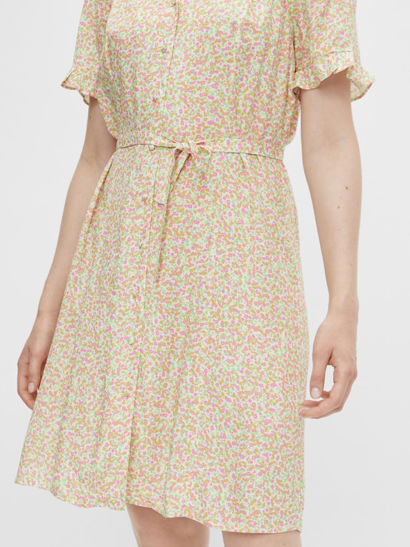 Pieces Krémové kvetinové šaty na zaväzovanie Pieces Timberly