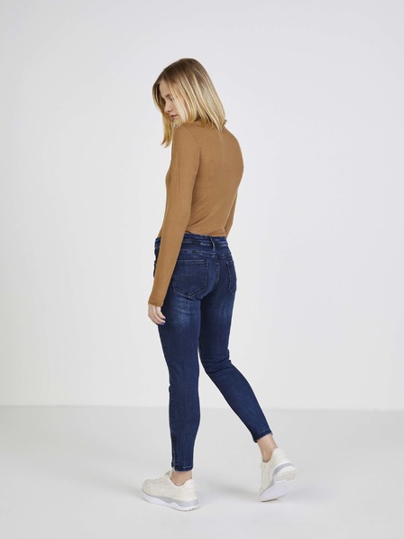 Pepe Jeans Tmavomodré úzke džínsy Pepe Jeans Lola Zip