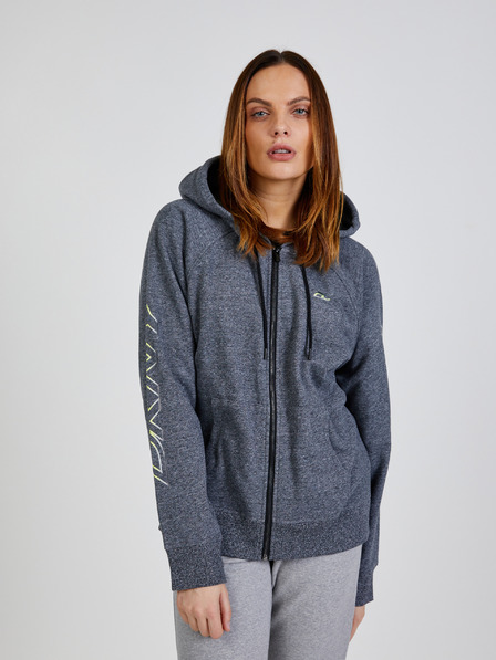DKNY Šedá dámska mikina DKNY Ombre Logo s kapucňou