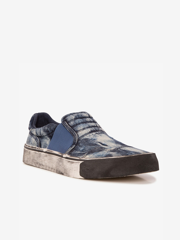 Diesel Tmavomodré dámske batikované slip on tenisky Diesel Flip