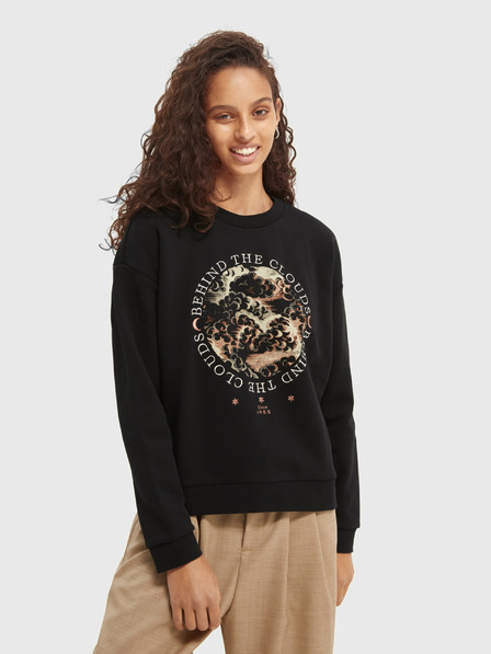 Scotch & Soda Čierna dámska mikina s potlačou Scotch & Soda