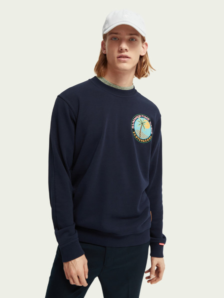 Scotch & Soda Tmavomodrá pánska mikina Scotch & Soda