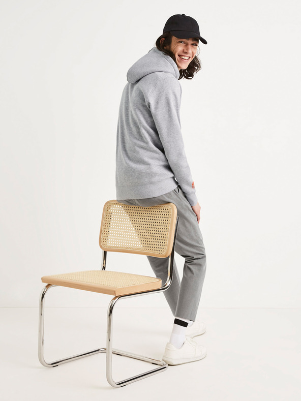 Celio Šedá pánska mikina s potlačou Celio TORC