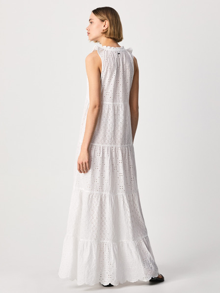 Pepe Jeans Biele dámske maxi šaty Pepe Jeans Nathan